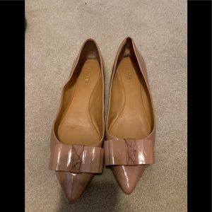 J crew patent leather flats with a bow